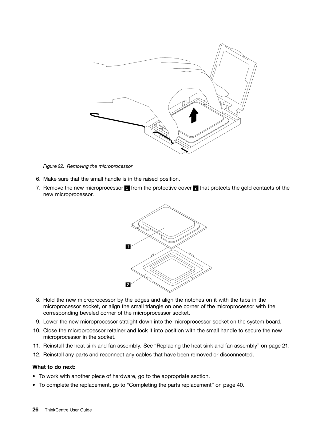 Lenovo 804 manual Removing the microprocessor 