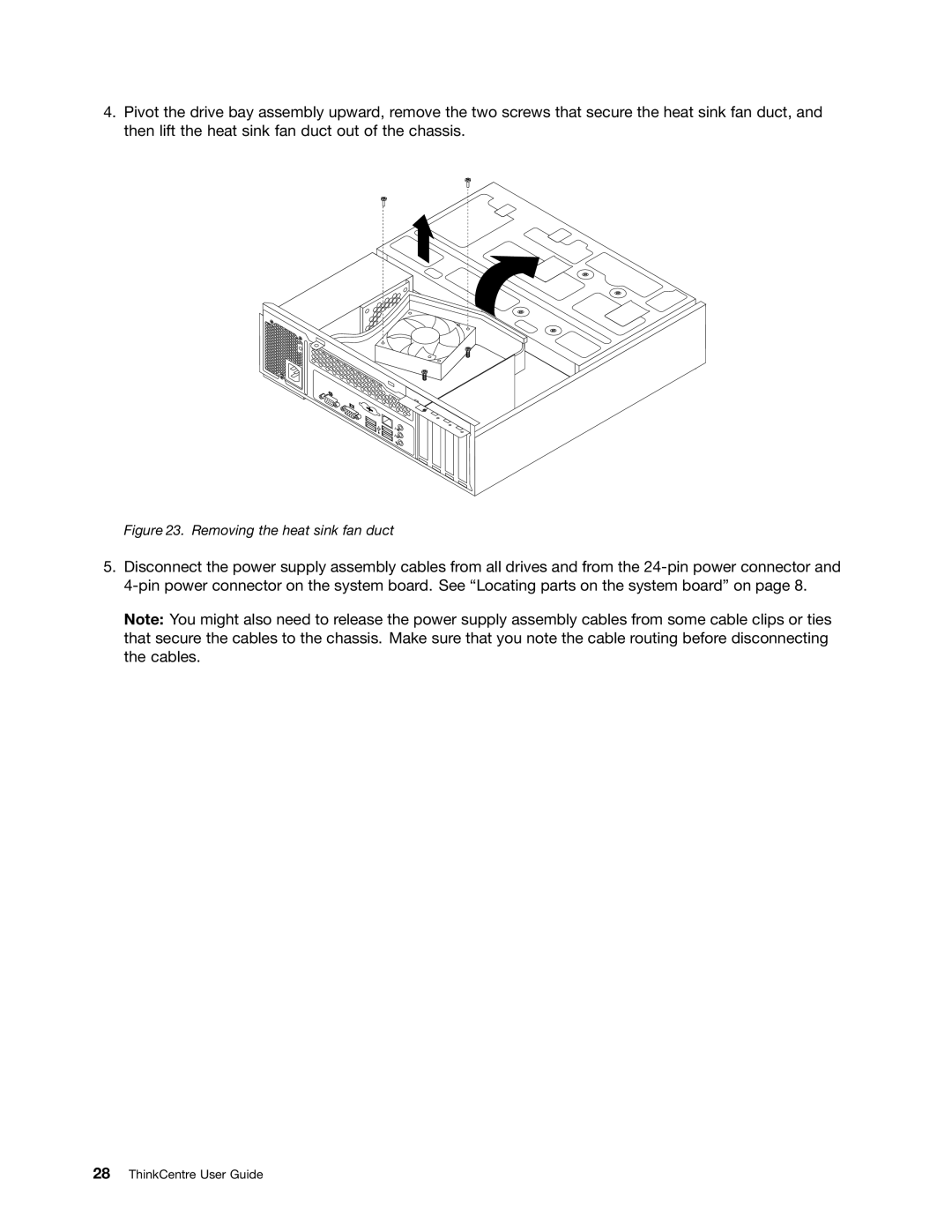 Lenovo 804 manual Removing the heat sink fan duct 