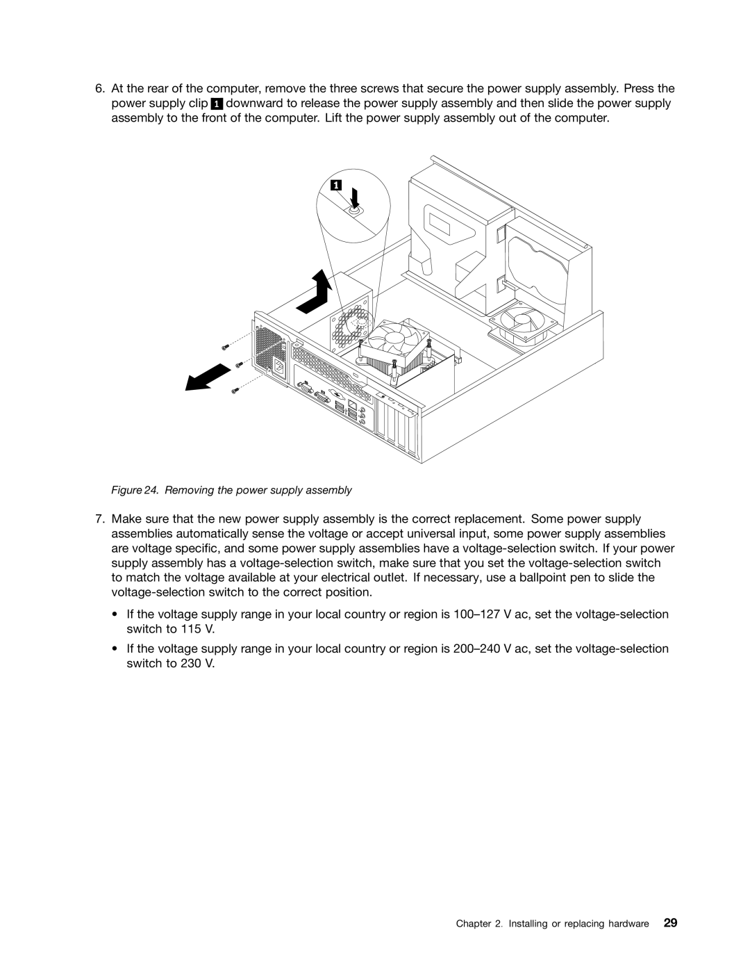 Lenovo 804 manual Removing the power supply assembly 