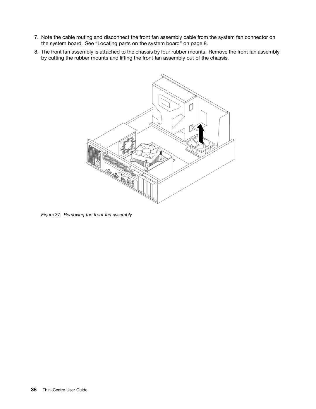 Lenovo 804 manual Removing the front fan assembly 