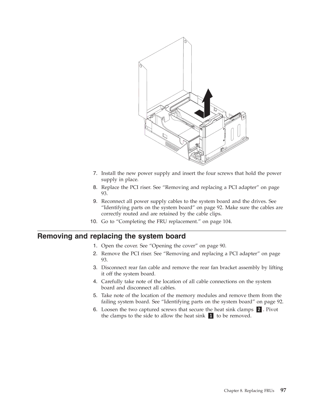 Lenovo 8089, 8094, 8088, 8090, 8087, 8086 manual Removing and replacing the system board 