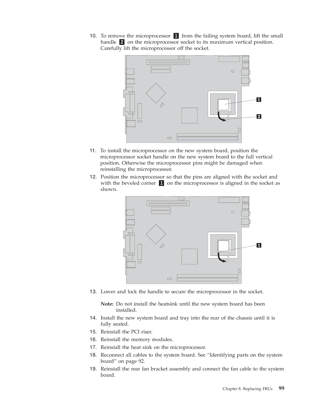 Lenovo 8090, 8094, 8089, 8088, 8087, 8086 manual Replacing FRUs 