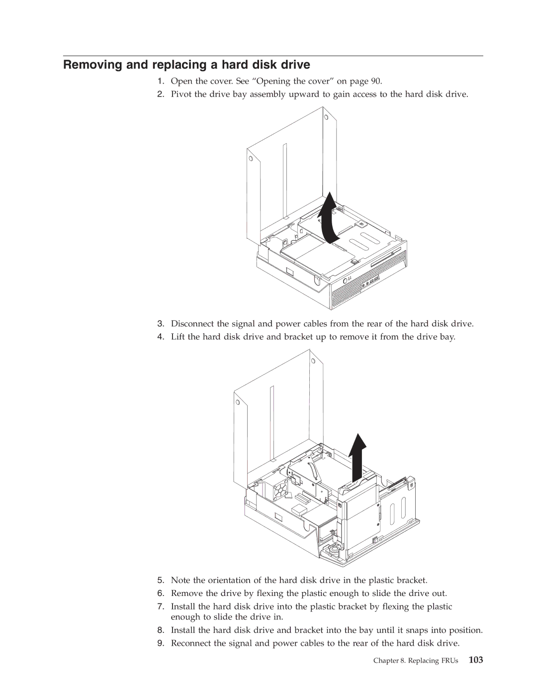 Lenovo 8089, 8094, 8088, 8090, 8087, 8086 manual Removing and replacing a hard disk drive 