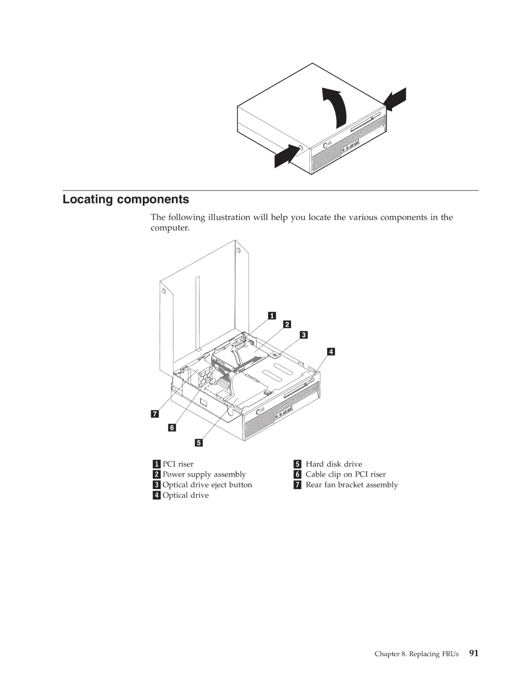 Lenovo 8089, 8094, 8088, 8090, 8087, 8086 manual Locating components 