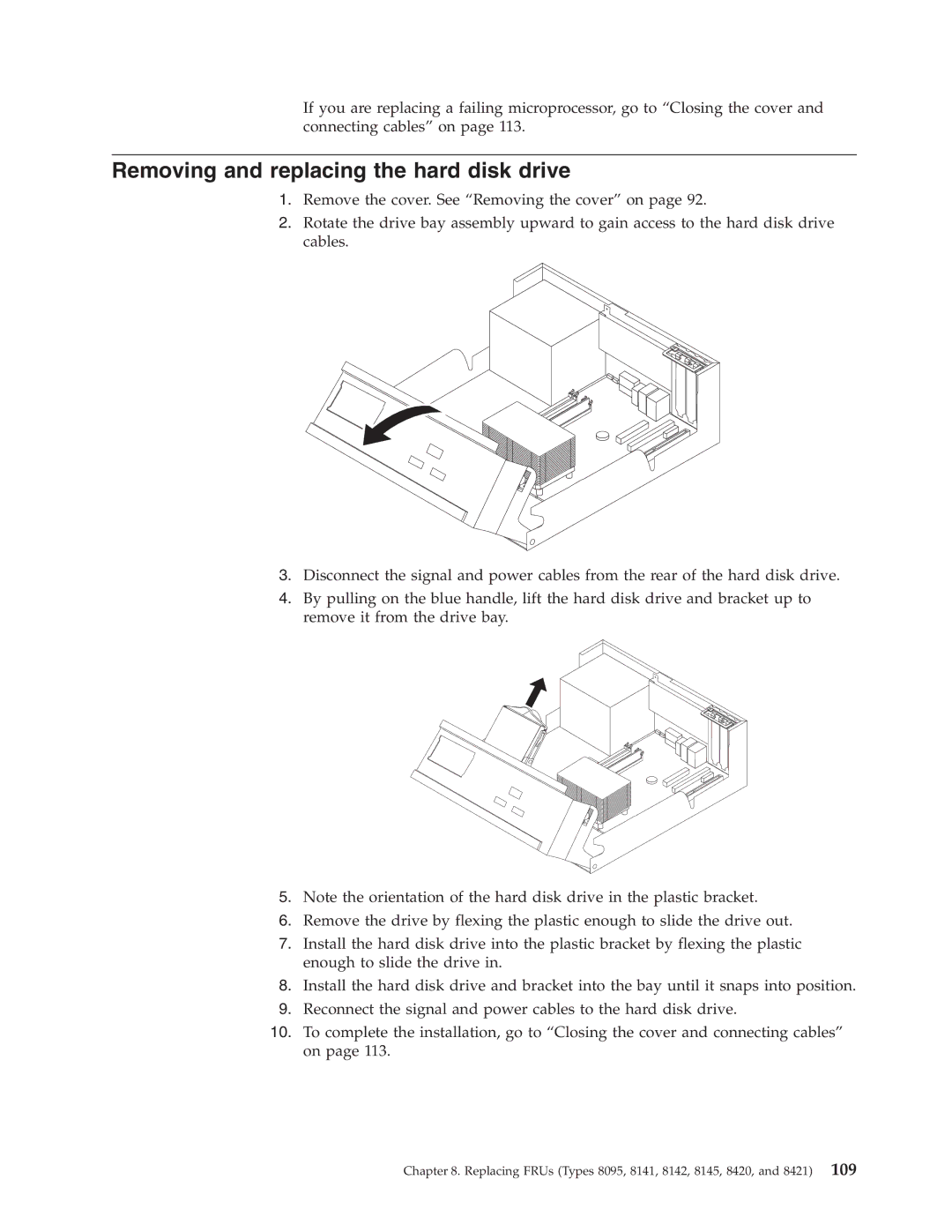 Lenovo 8098 manual Removing and replacing the hard disk drive 