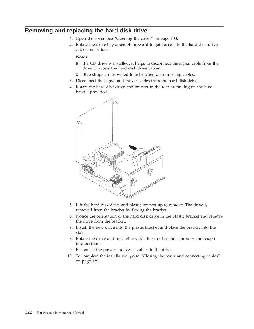 Lenovo 8098 manual Removing and replacing the hard disk drive 