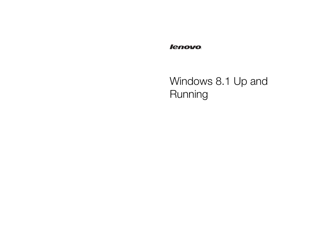 Lenovo 8.1 and up manual Windows 8.1 Up and Running 