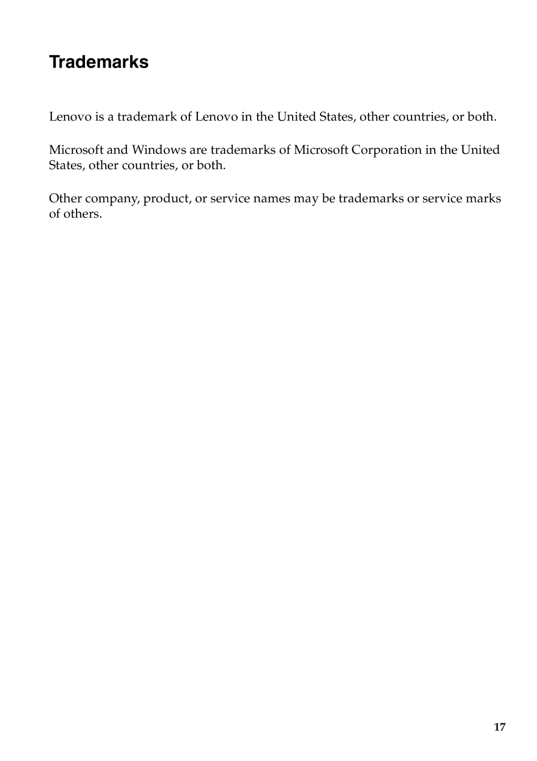 Lenovo 8.1 and up manual Trademarks 