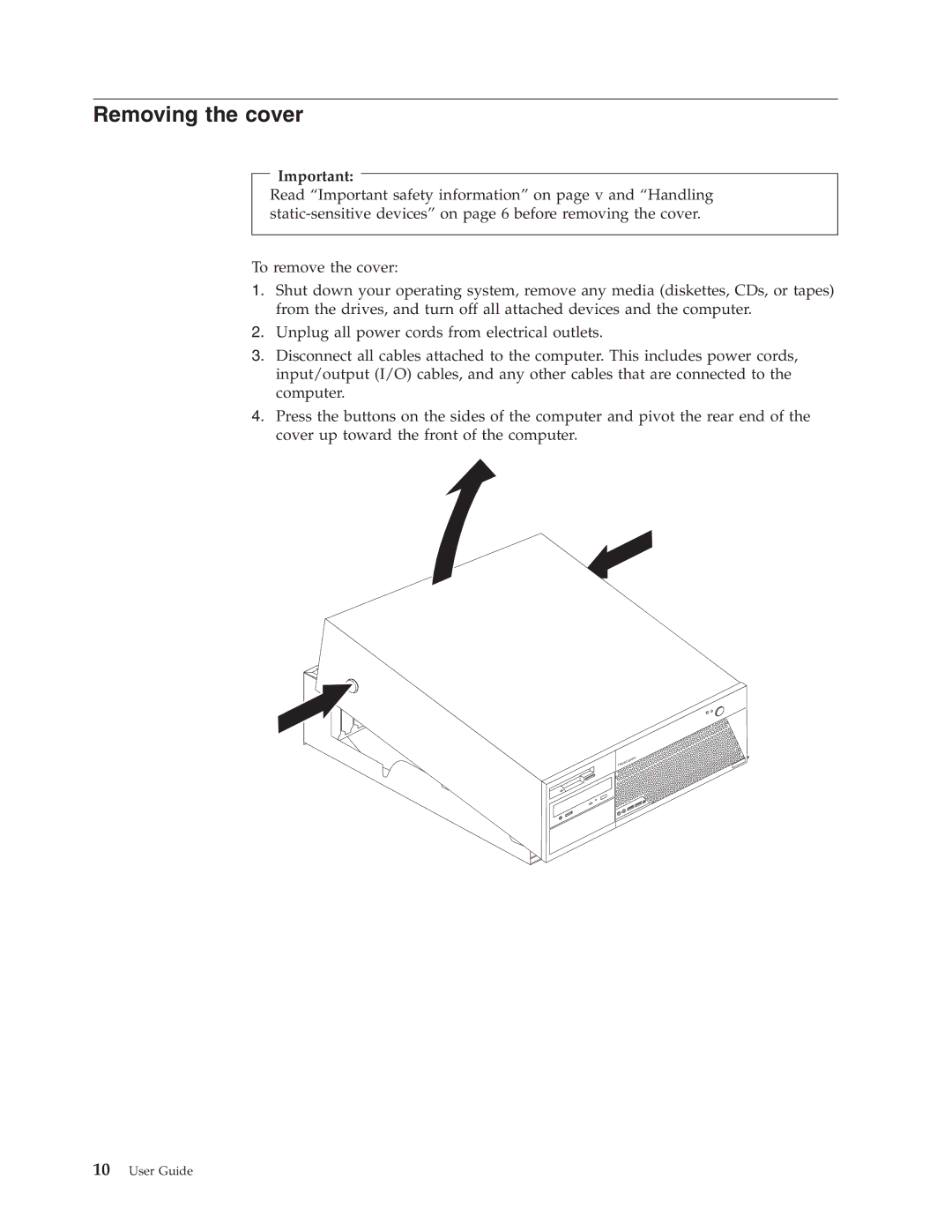 Lenovo 8136, 8135, 8133, 8129, 8132, 8134 manual Removing the cover 