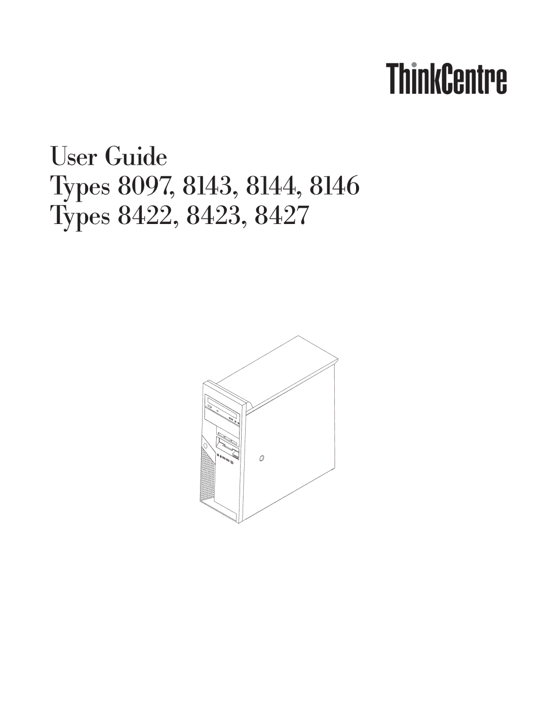 Lenovo 8146, 8427 manual User Guide Types 8097, 8143, 8144 Types 8422, 8423 