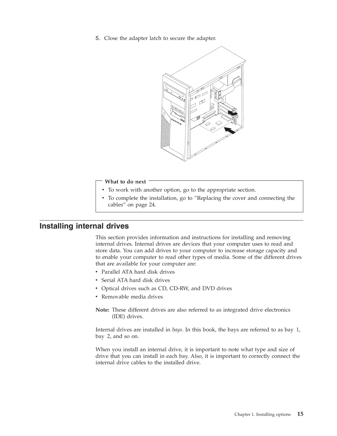 Lenovo 8422, 8146, 8423, 8427, 8143, 8144, 8097 manual Installing internal drives 