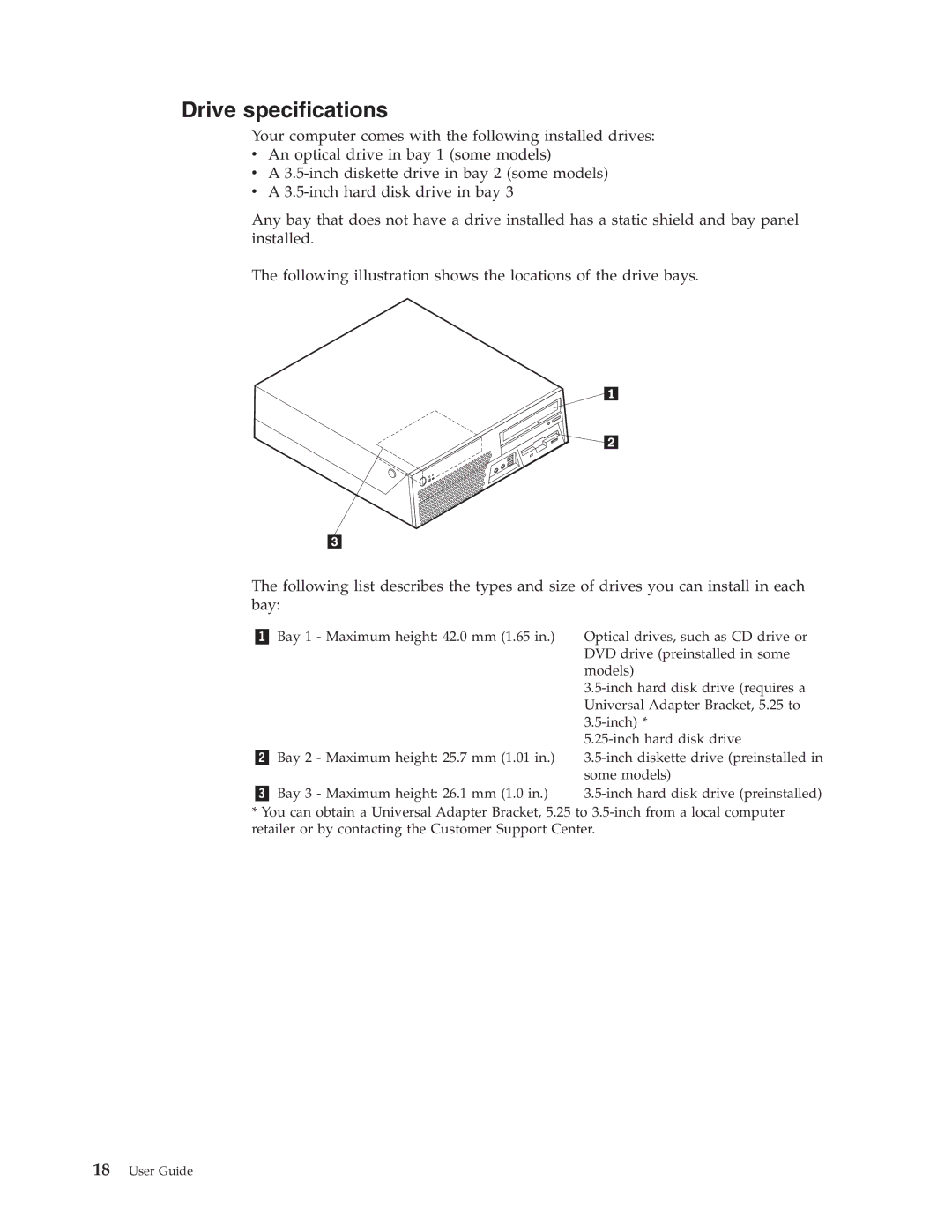 Lenovo 8214, 8154, 8165, 8212, 8213, 8162, 8161, 8164, 8211, 8163, 8111 manual Drive specifications 