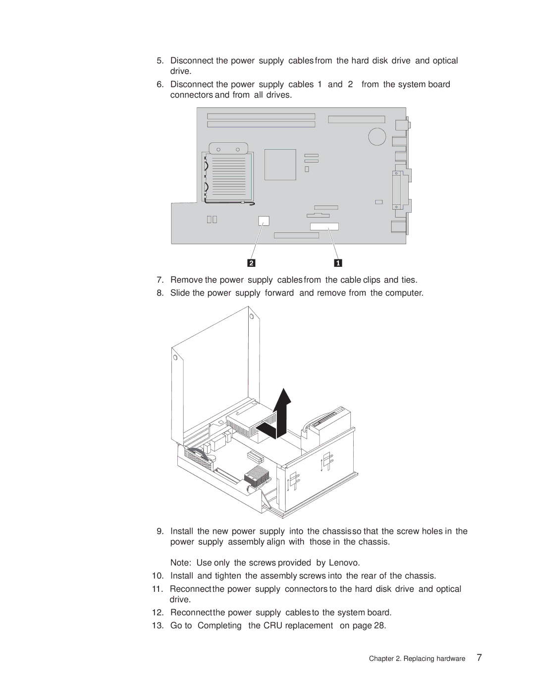 Lenovo 8160, 8155, 8099 manual Replacing hardware 