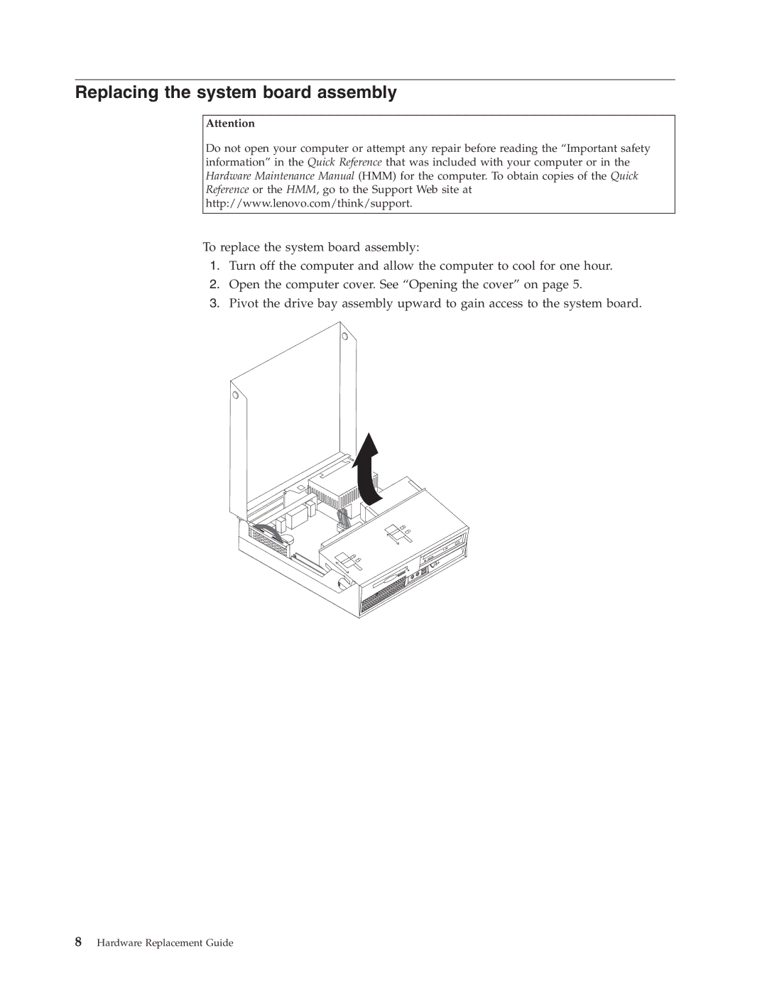 Lenovo 8155, 8160, 8099 manual Replacing the system board assembly 