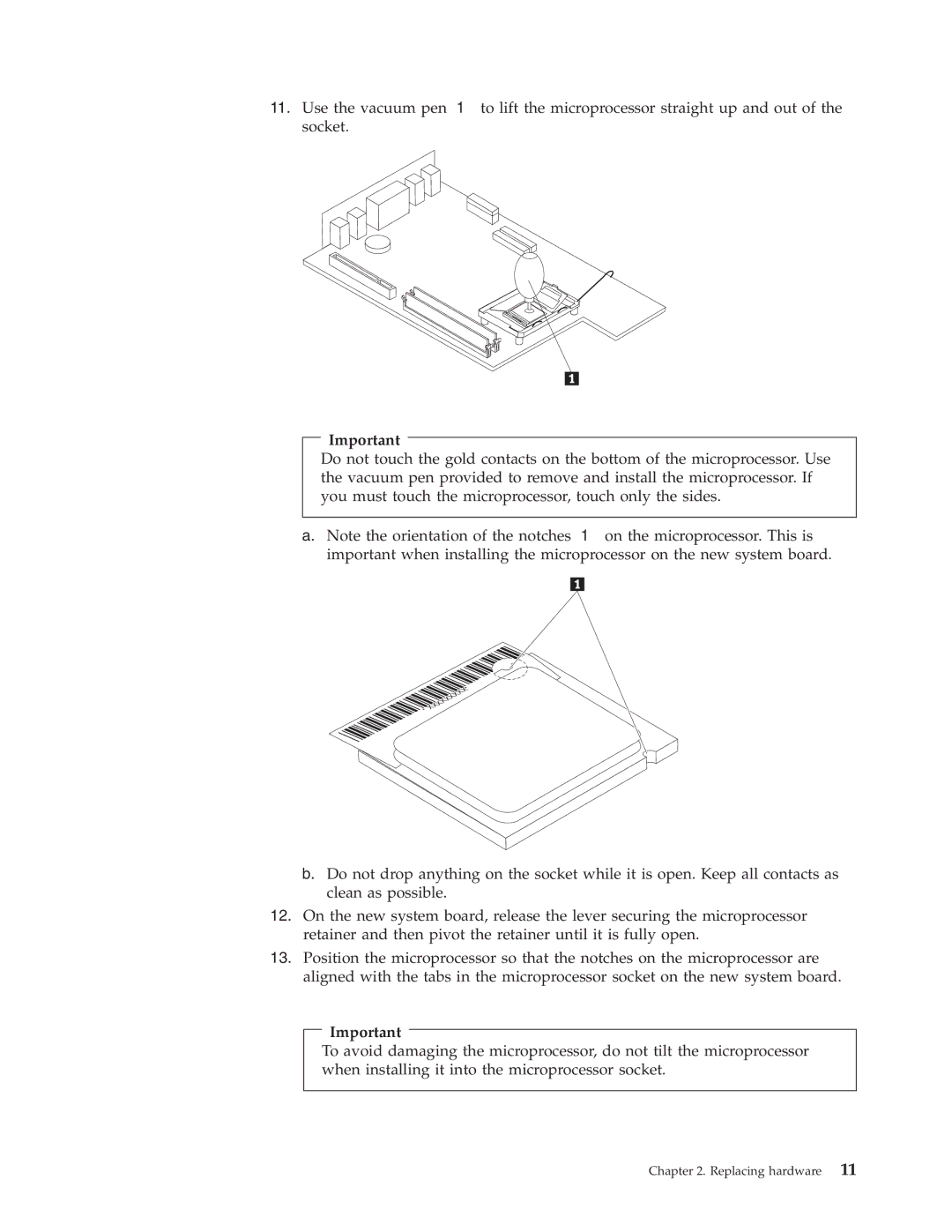 Lenovo 8155, 8160, 8099 manual Replacing hardware 