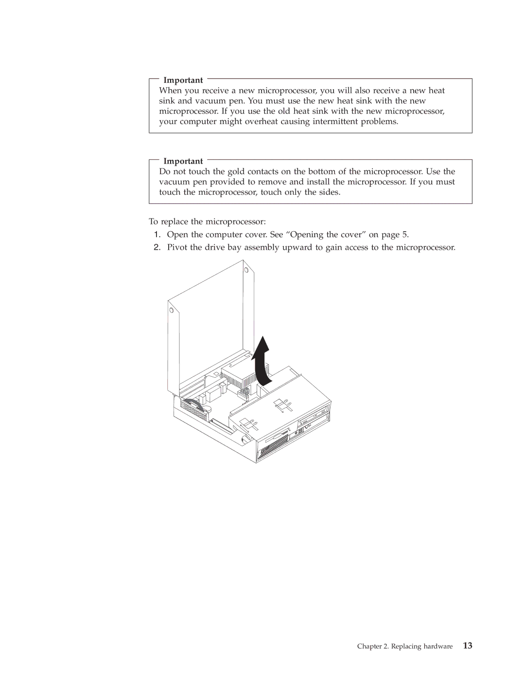 Lenovo 8160, 8155, 8099 manual Replacing hardware 