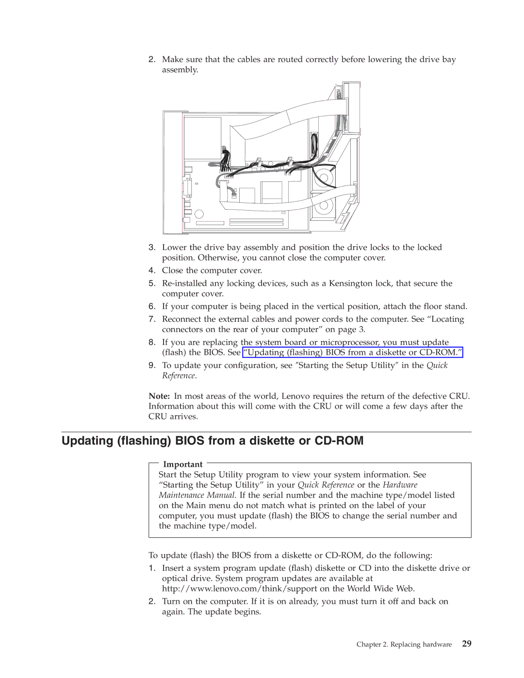 Lenovo 8155, 8160, 8099 manual Updating flashing Bios from a diskette or CD-ROM 