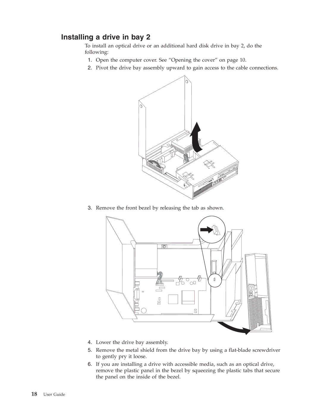 Lenovo 8116, 8215, 8157, 8158, 8159, 8156, 9210, 9211, TC A52-8155 manual Installing a drive in bay 