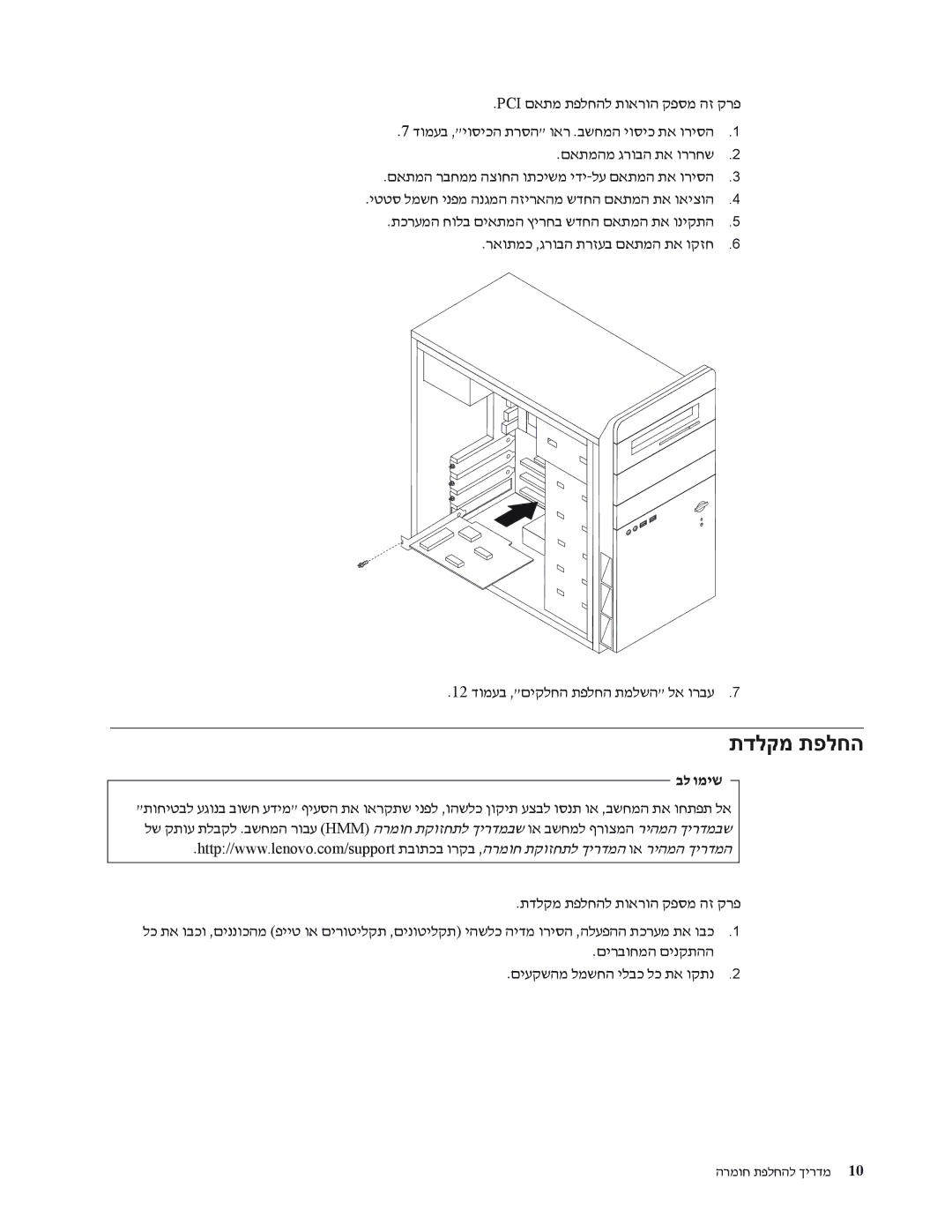 Lenovo 8255, 8258, 8256, 8259, 8254, 8257 תדלקמ תפלחהל תוארוה קפסמ הז קרפ, םירבוחמה םינקתהה םיעקשהמ למשחה ילבכ לכ תא וקתנ 