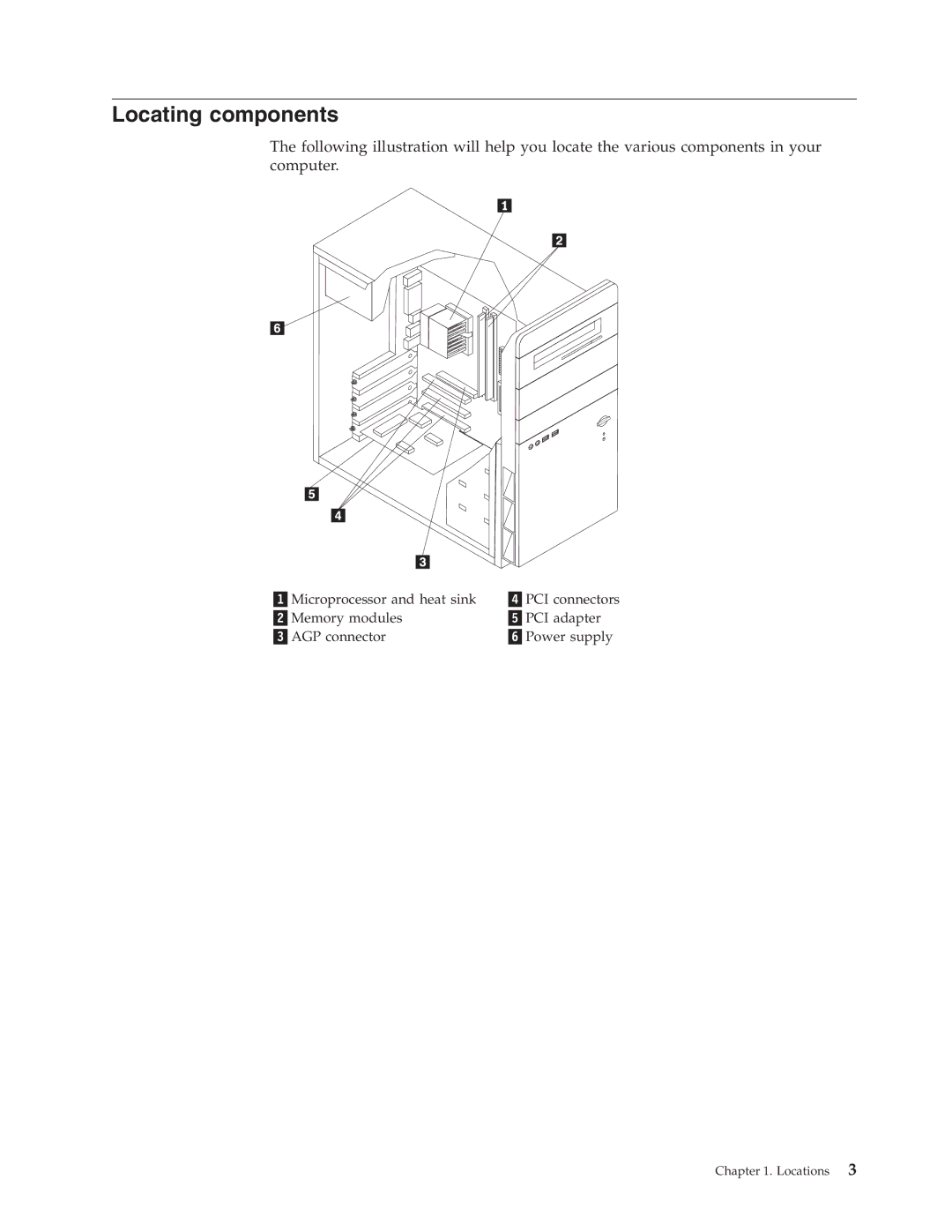 Lenovo 8252, 8258, 8259, 8254, 8257, 8253 manual Locating components 