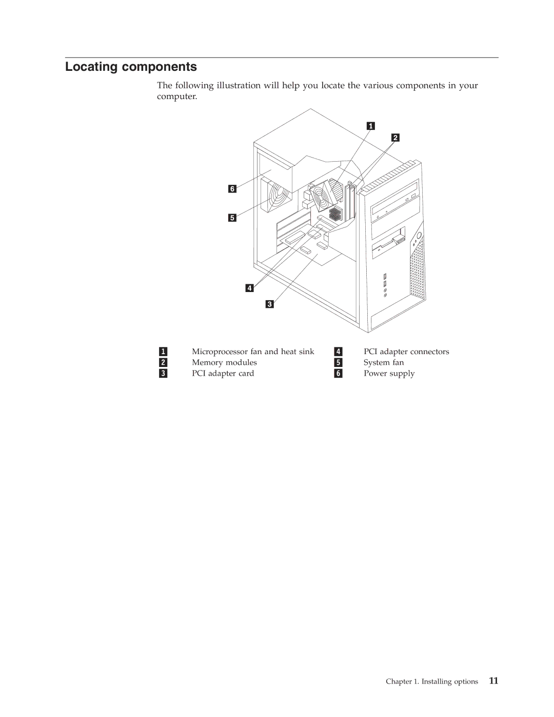 Lenovo 8297, 8288, 8342, 8329, 8380, 8326 manual Locating components 