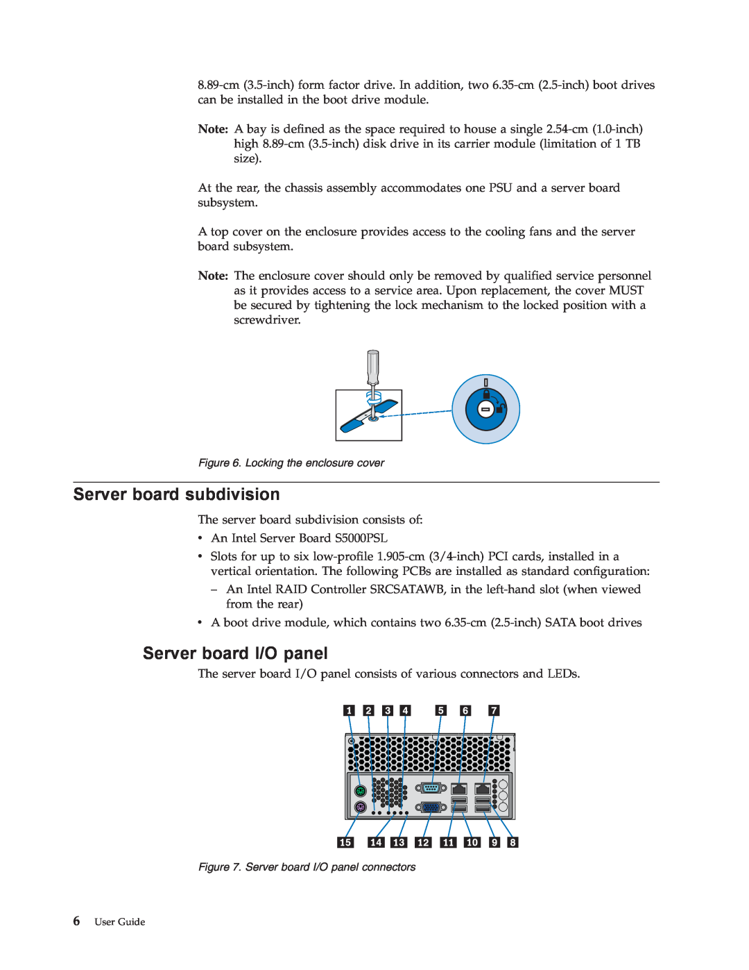 Lenovo 8332 manual Server board subdivision, Server board I/O panel 