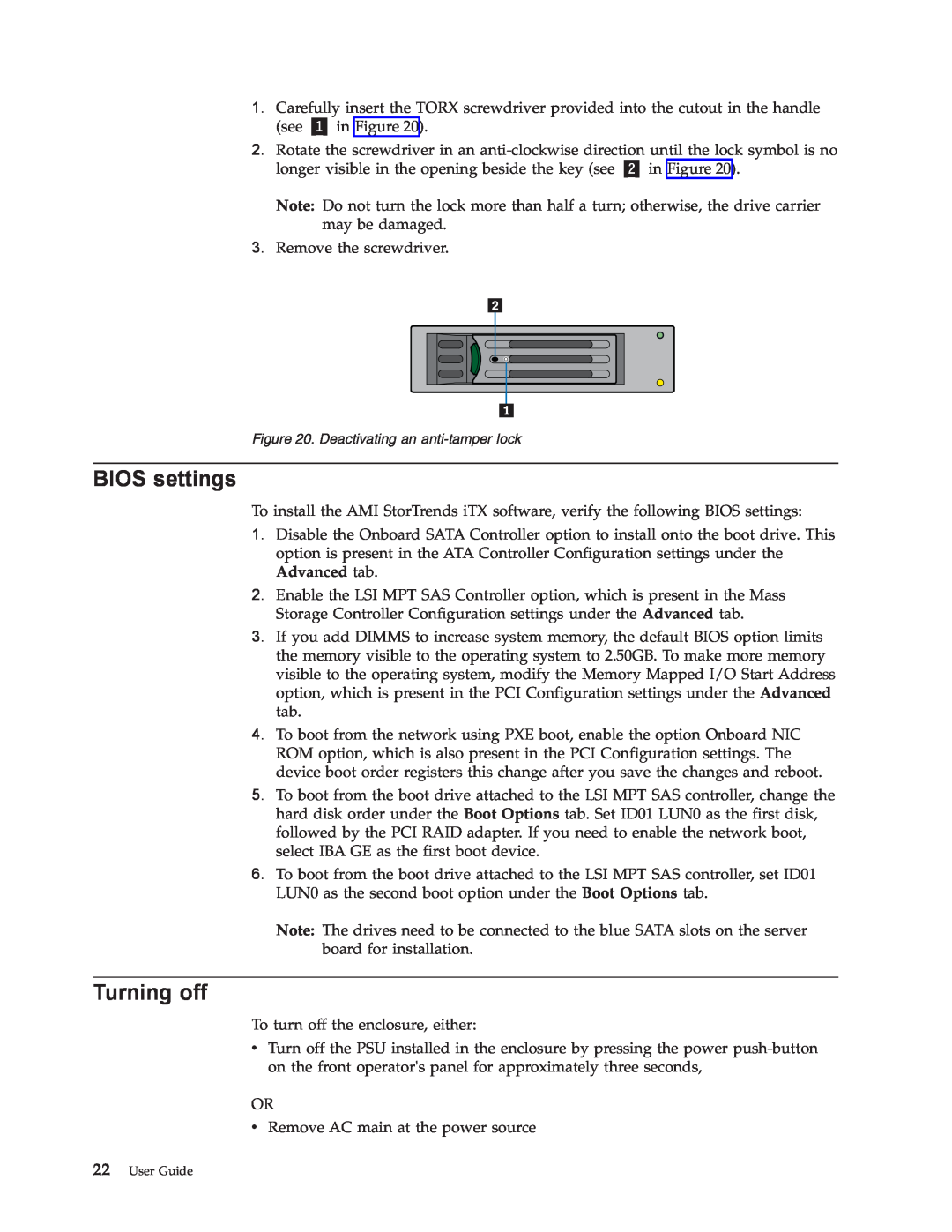 Lenovo 8332 manual BIOS settings, Turning off 