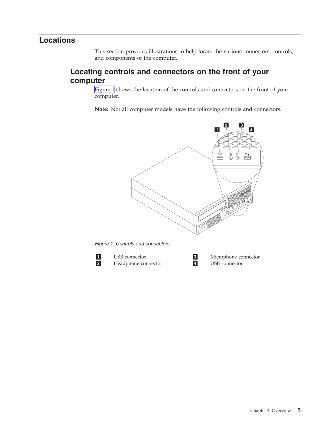 Lenovo 8336 manual Locations, Controls and connectors 