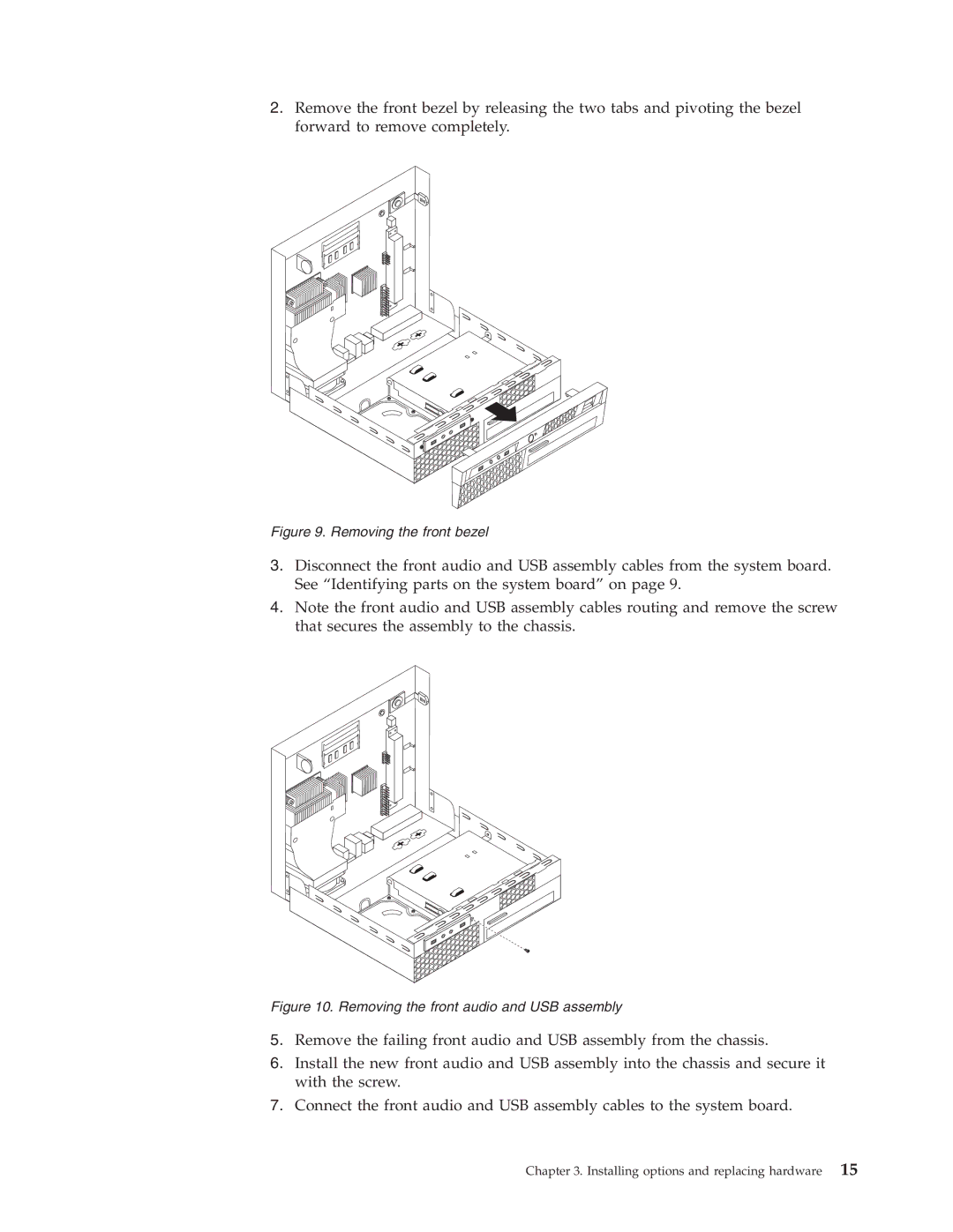 Lenovo 8336 manual Removing the front bezel 