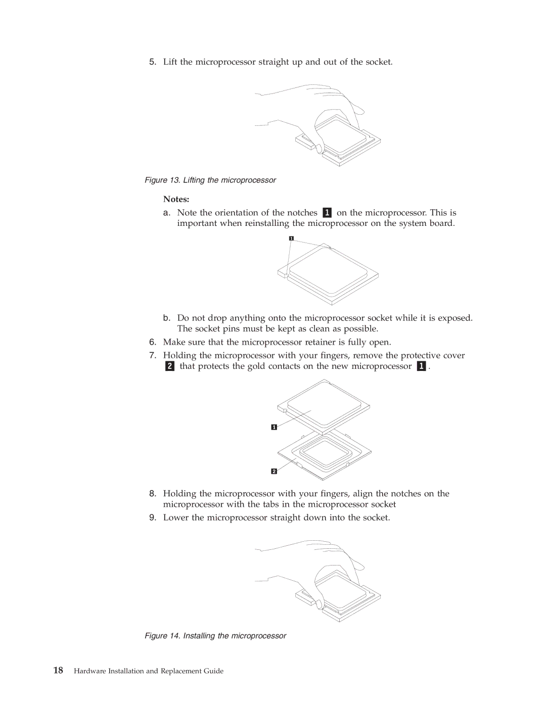 Lenovo 8336 manual Lift the microprocessor straight up and out of the socket 