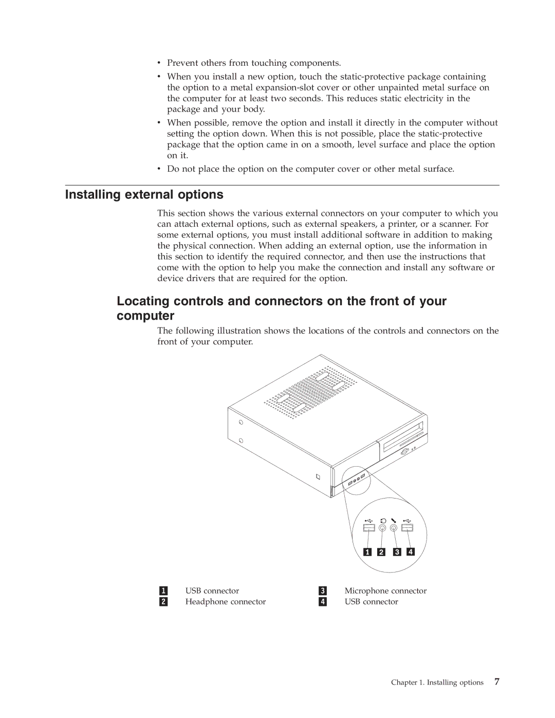 Lenovo 8456, 8455, 8453, 8454, 8459, 8460, 8457, 8458 manual Installing external options 