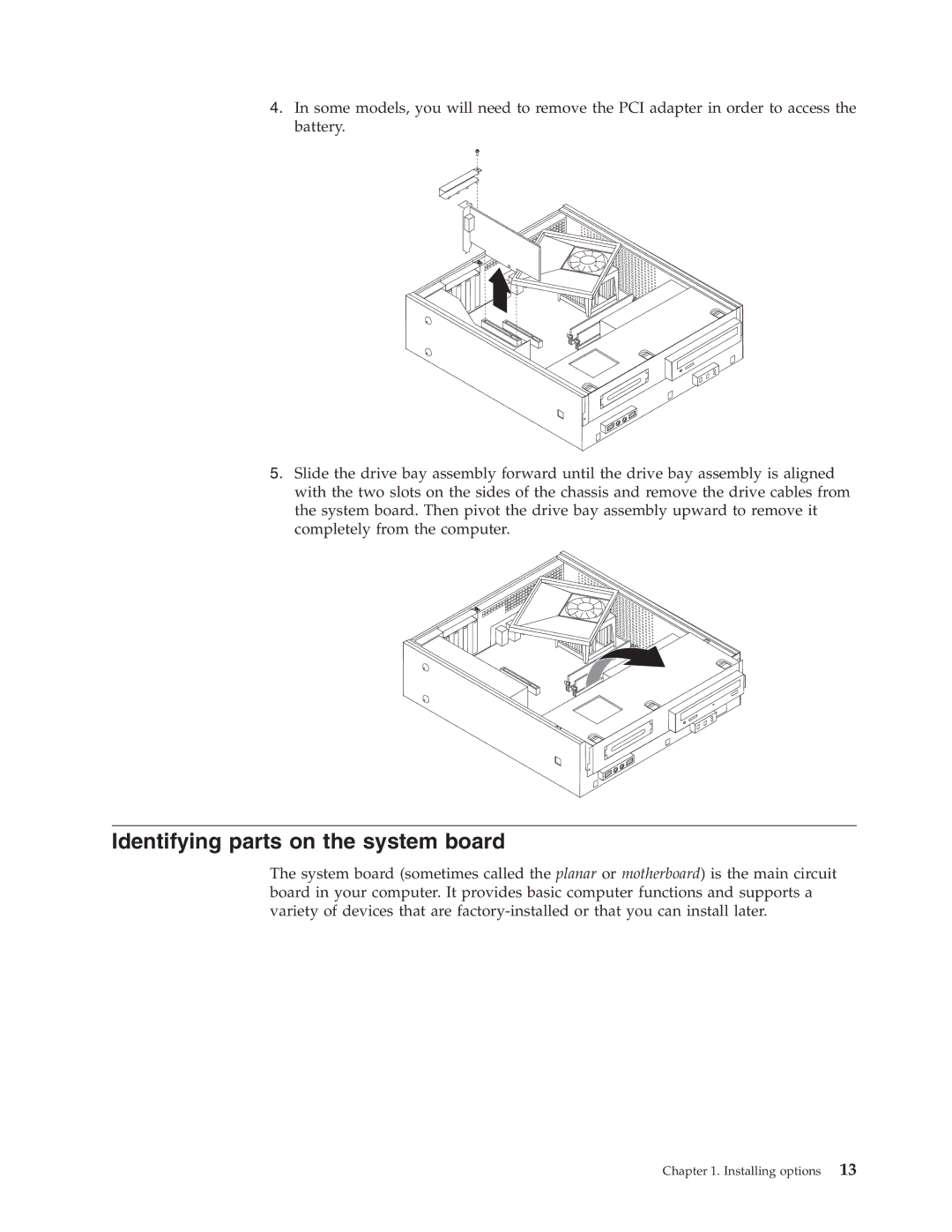 Lenovo 8457, 8455, 8453, 8454, 8459, 8460, 8458, 8456 manual Identifying parts on the system board 