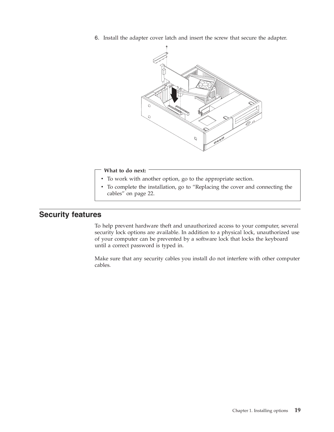 Lenovo 8459, 8455, 8453, 8454, 8460, 8457, 8458, 8456 manual Security features 