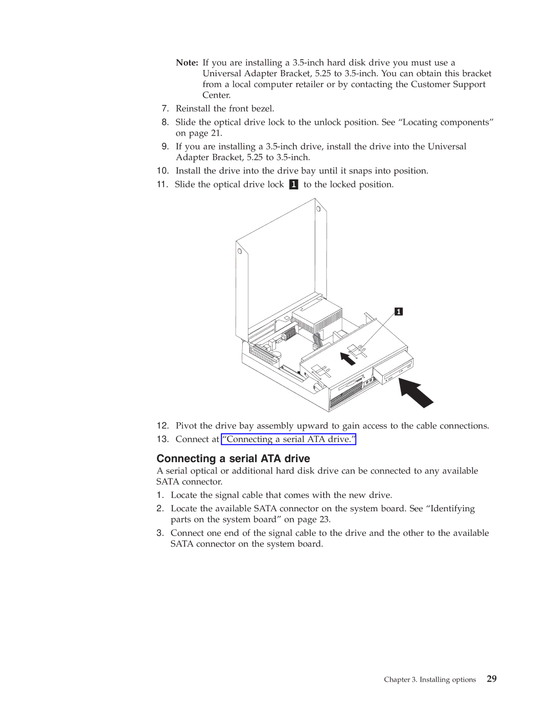 Lenovo 8800, 8813, 8796, 8808, 8804, 8792, 8010 manual Connecting a serial ATA drive 