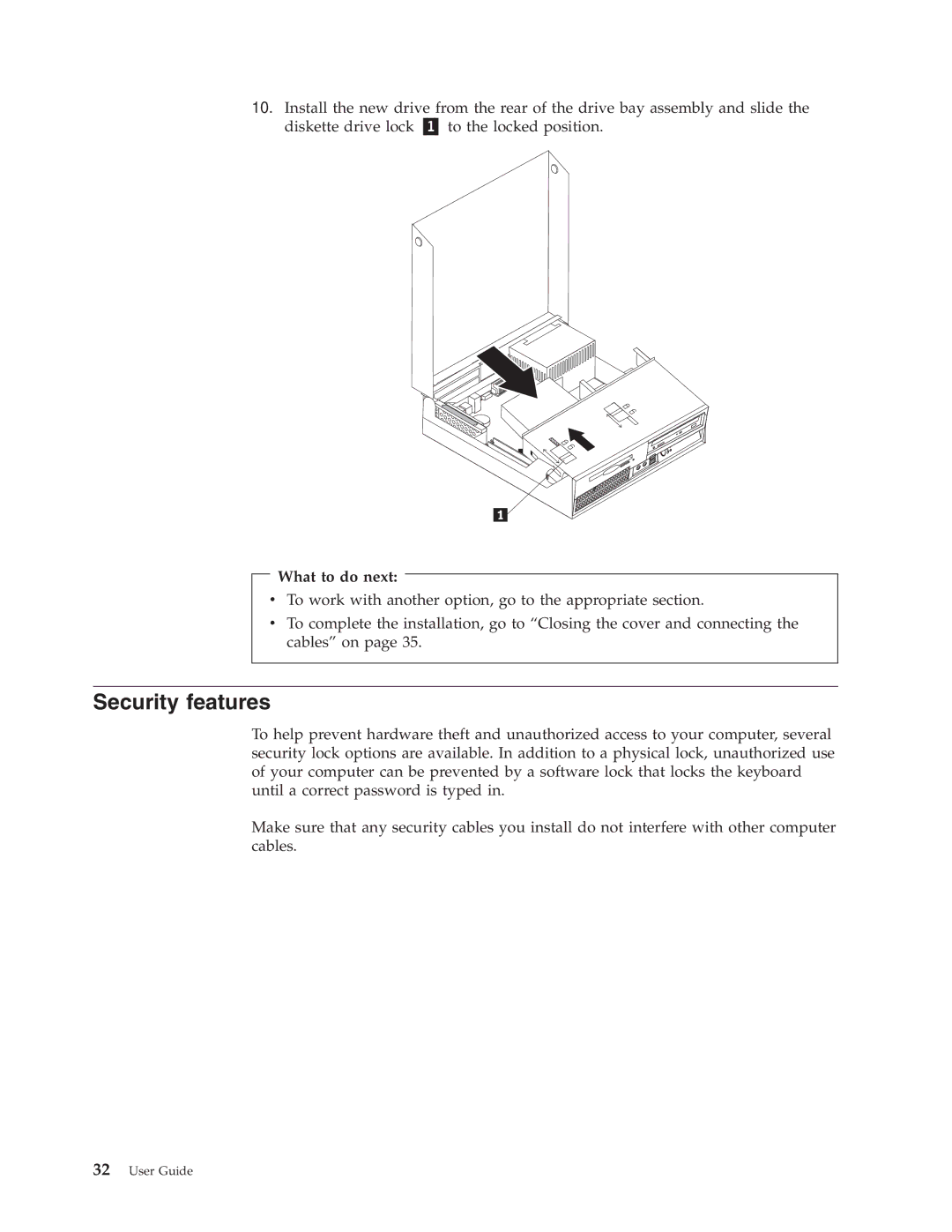 Lenovo 8010, 8813, 8796, 8808, 8800, 8804, 8792 manual Security features 