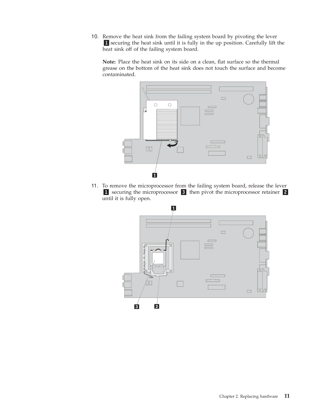 Lenovo 8792, 8813, 8796, 8808, 8800, 8804, 8010 manual Replacing hardware 