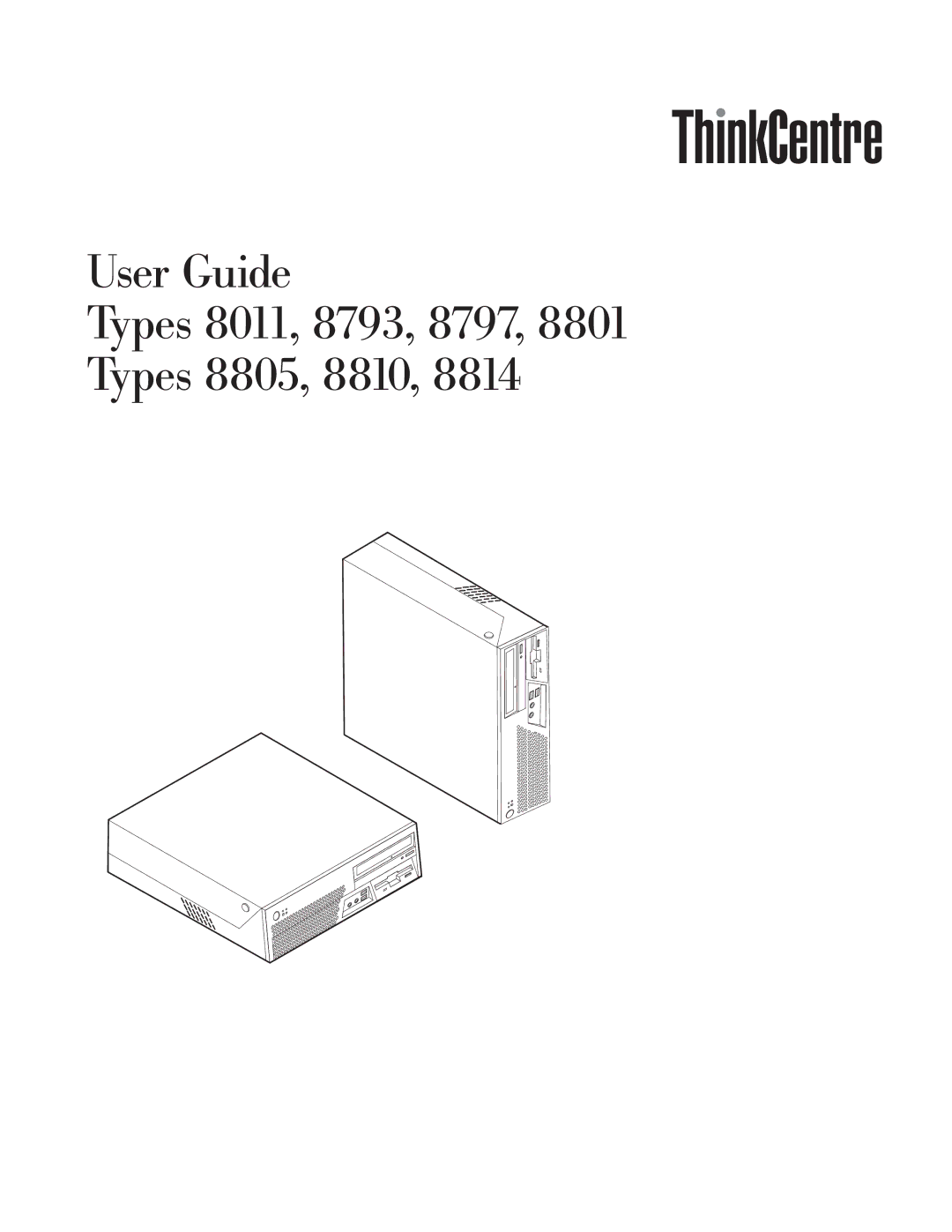 Lenovo 8814, 8801 manual User Guide Types 8011, 8793, 8797 Types 8805, 8810 