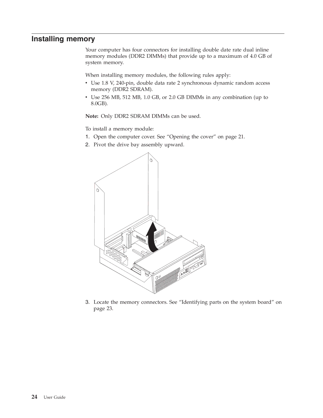 Lenovo 8797, 8814, 8810, 8801, 8793, 8805, 8011 manual Installing memory 