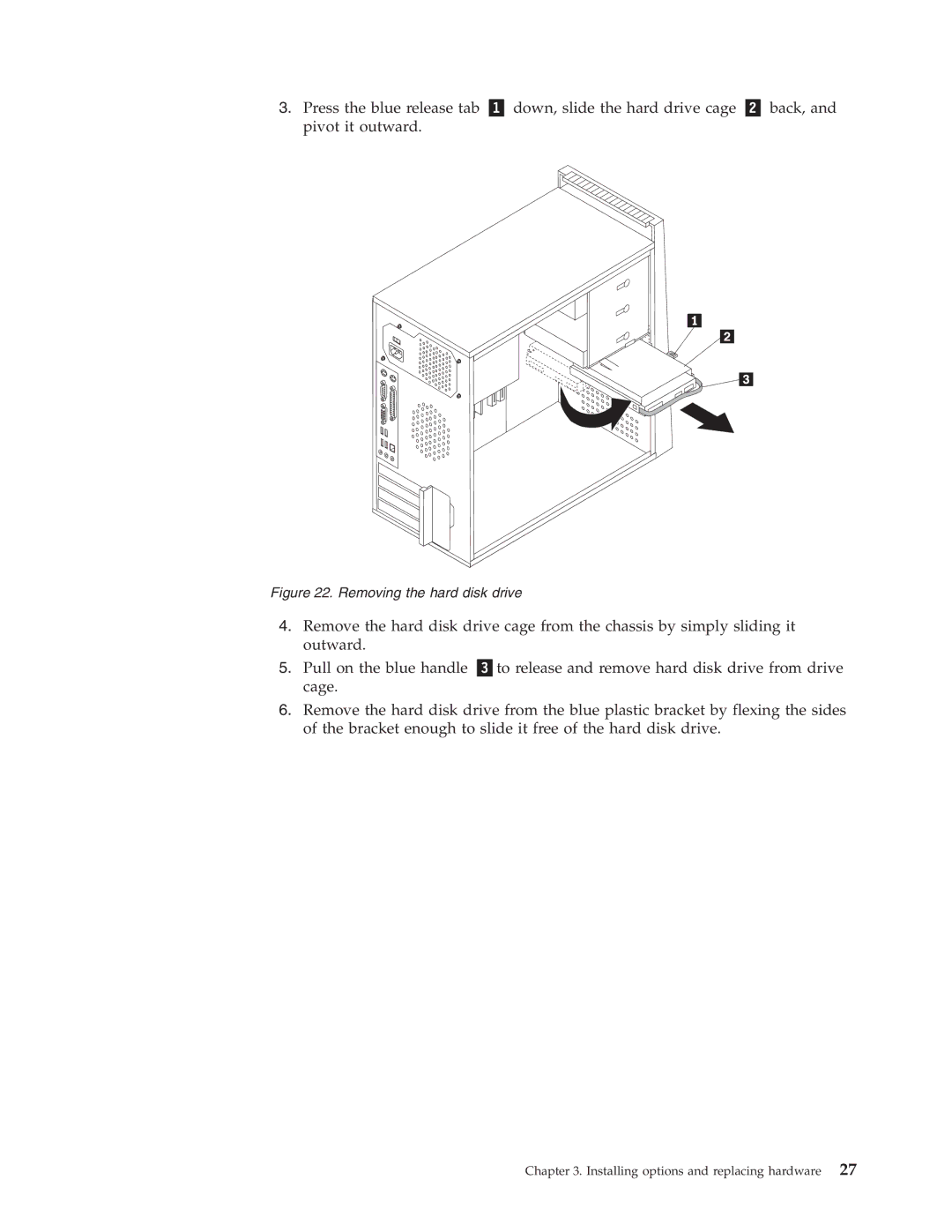 Lenovo 9136, 9127, 9134, 9129, 9120 manual Removing the hard disk drive 