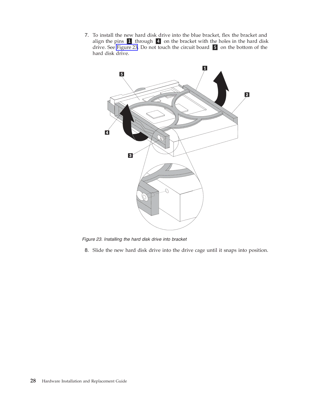 Lenovo 9127, 9136, 9134, 9129, 9120 manual Installing the hard disk drive into bracket 