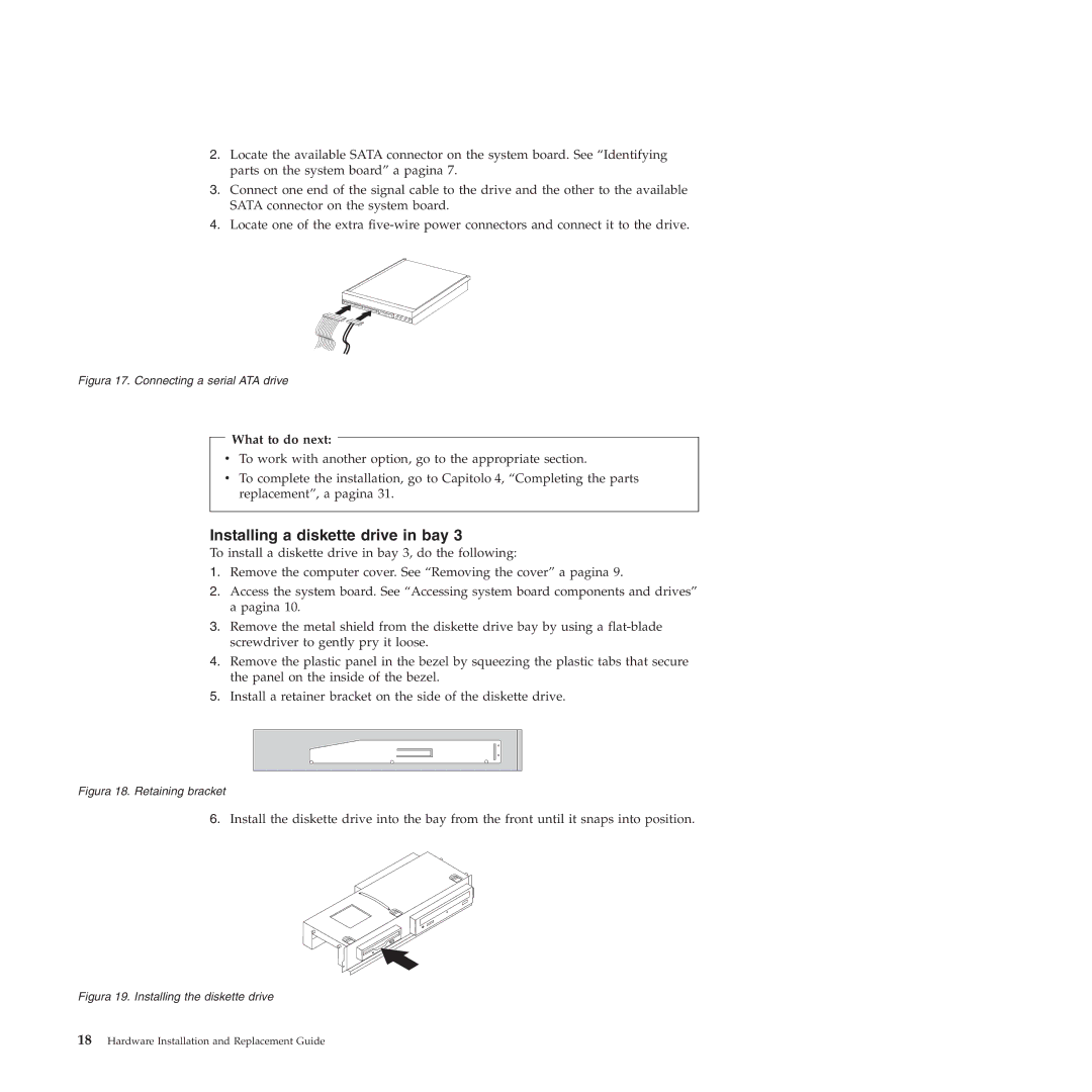 Lenovo 9159 manual Installing a diskette drive in bay 