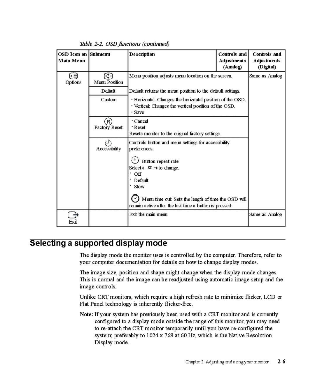 Lenovo 9205-HG2 manual Selecting a supported display mode 