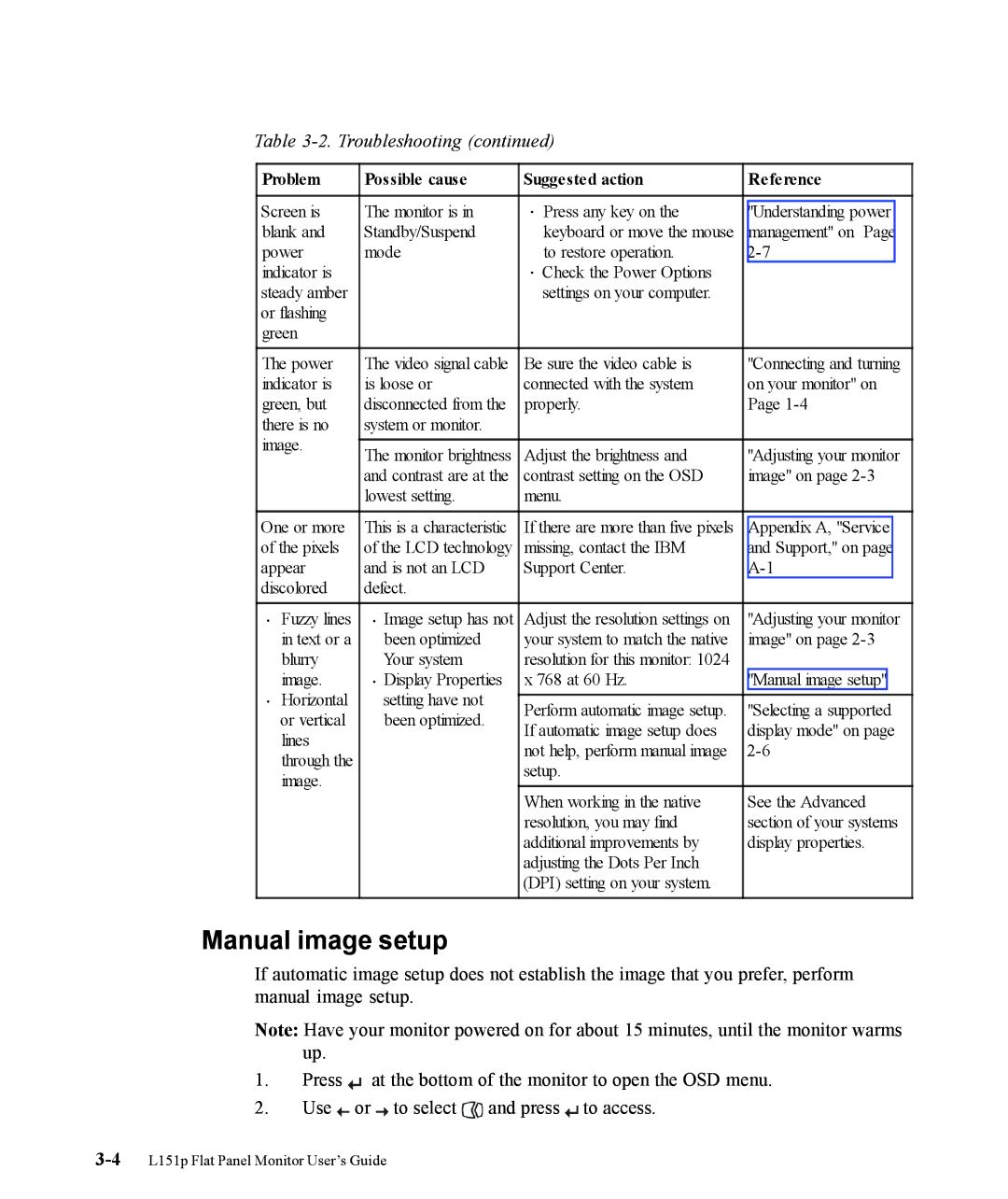 Lenovo 9205-HG2 manual Manual image setup 