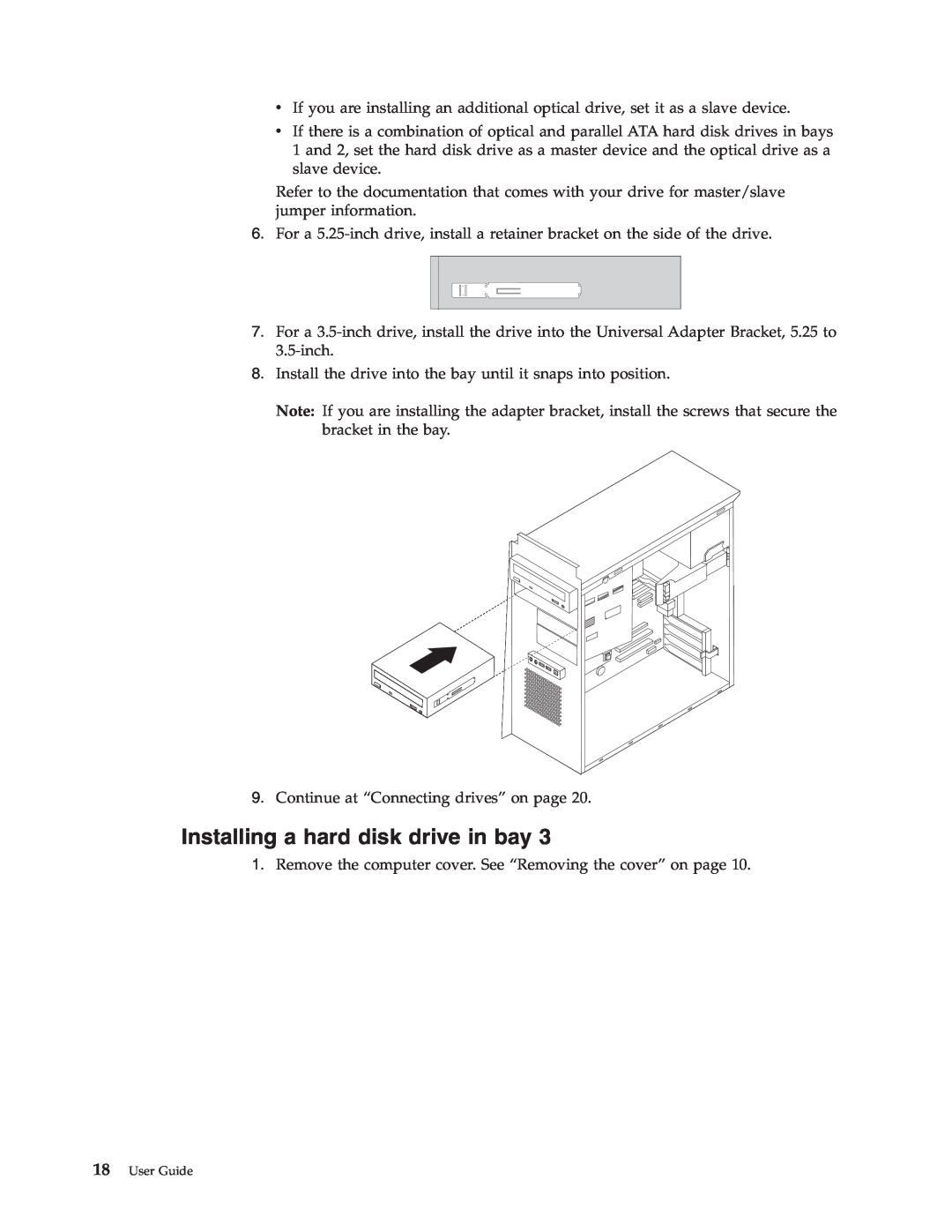 Lenovo 9212, 9213 manual Installing a hard disk drive in bay 