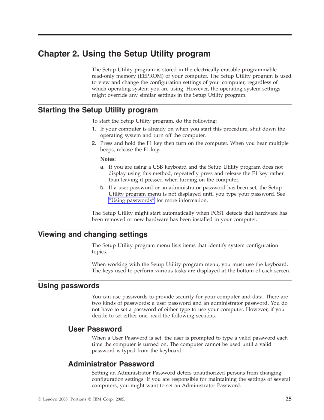 Lenovo 9213, 9212 manual Using the Setup Utility program 