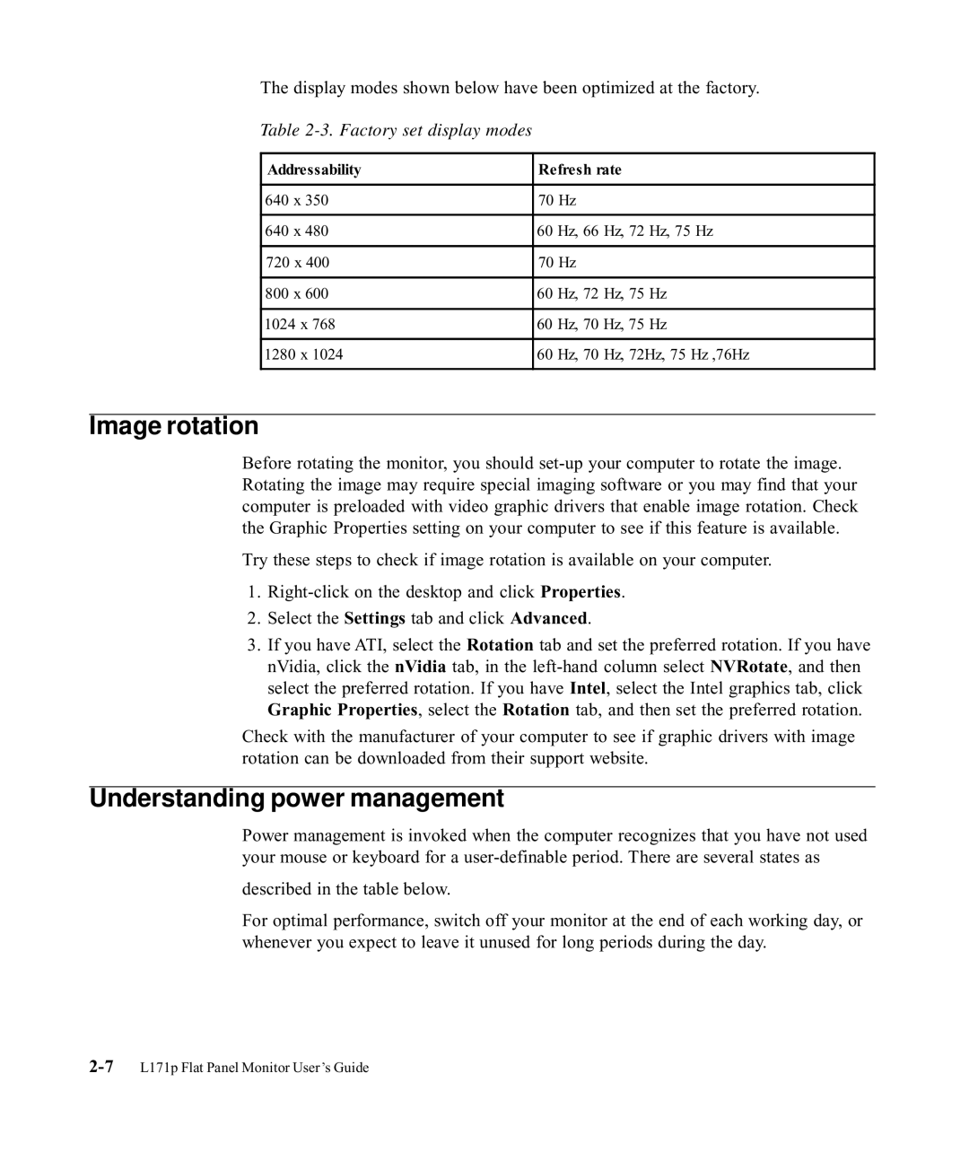 Lenovo 9227-HB2, 9417-HH2, 9417-HW2, 9417-HC2 manual Image rotation, Understanding power management 