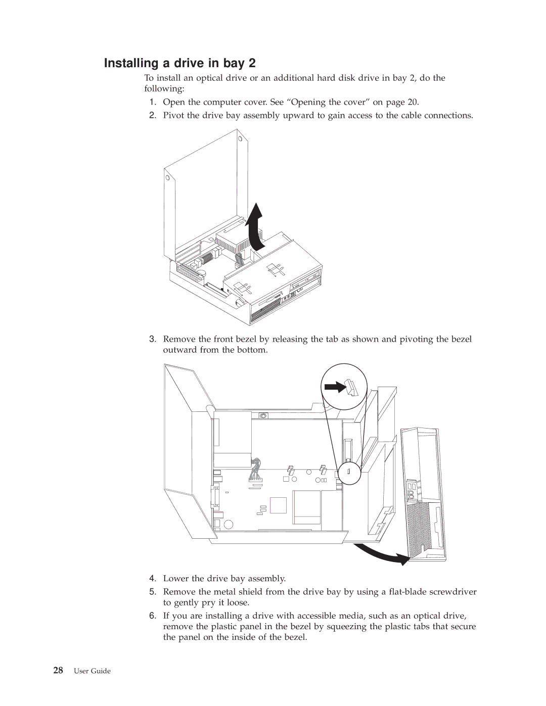 Lenovo 9640, 9638, 9643, 9644, 9645, TC A55-9636 manual Installing a drive in bay 