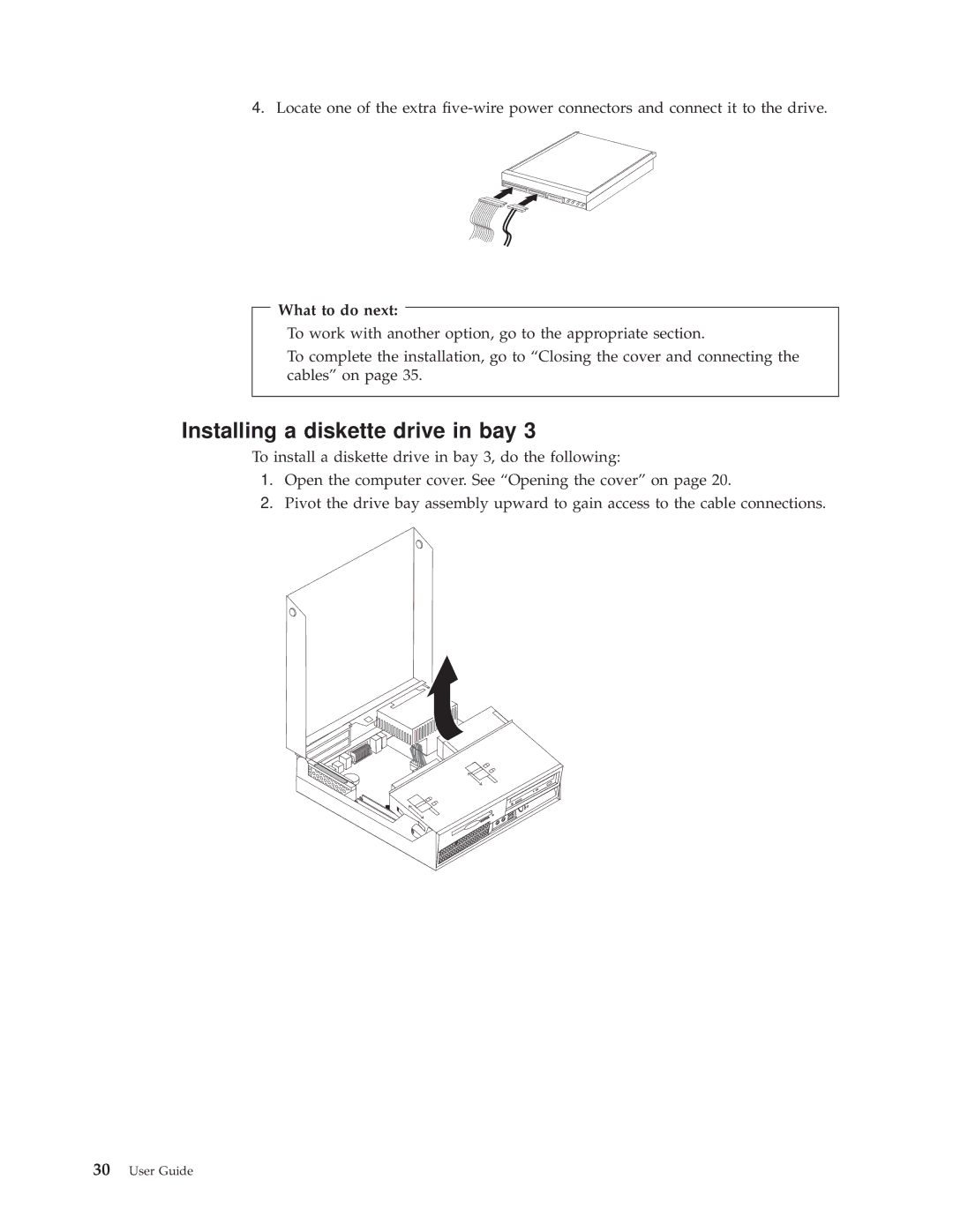 Lenovo 9638, 9643, 9644, 9645, 9640, TC A55-9636 manual Installing a diskette drive in bay 