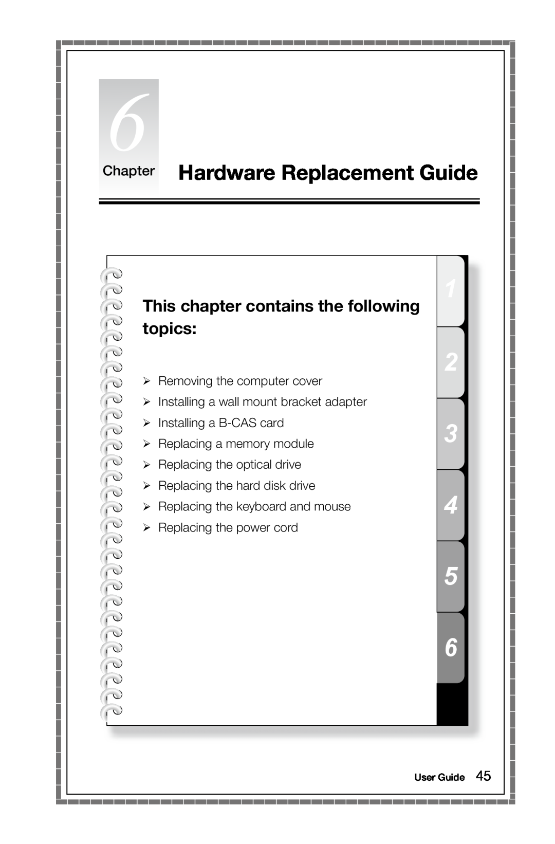 Lenovo 3363 [B540p] 10098, 97 Chapter Hardware Replacement Guide, This chapter contains the following topics, User Guide 