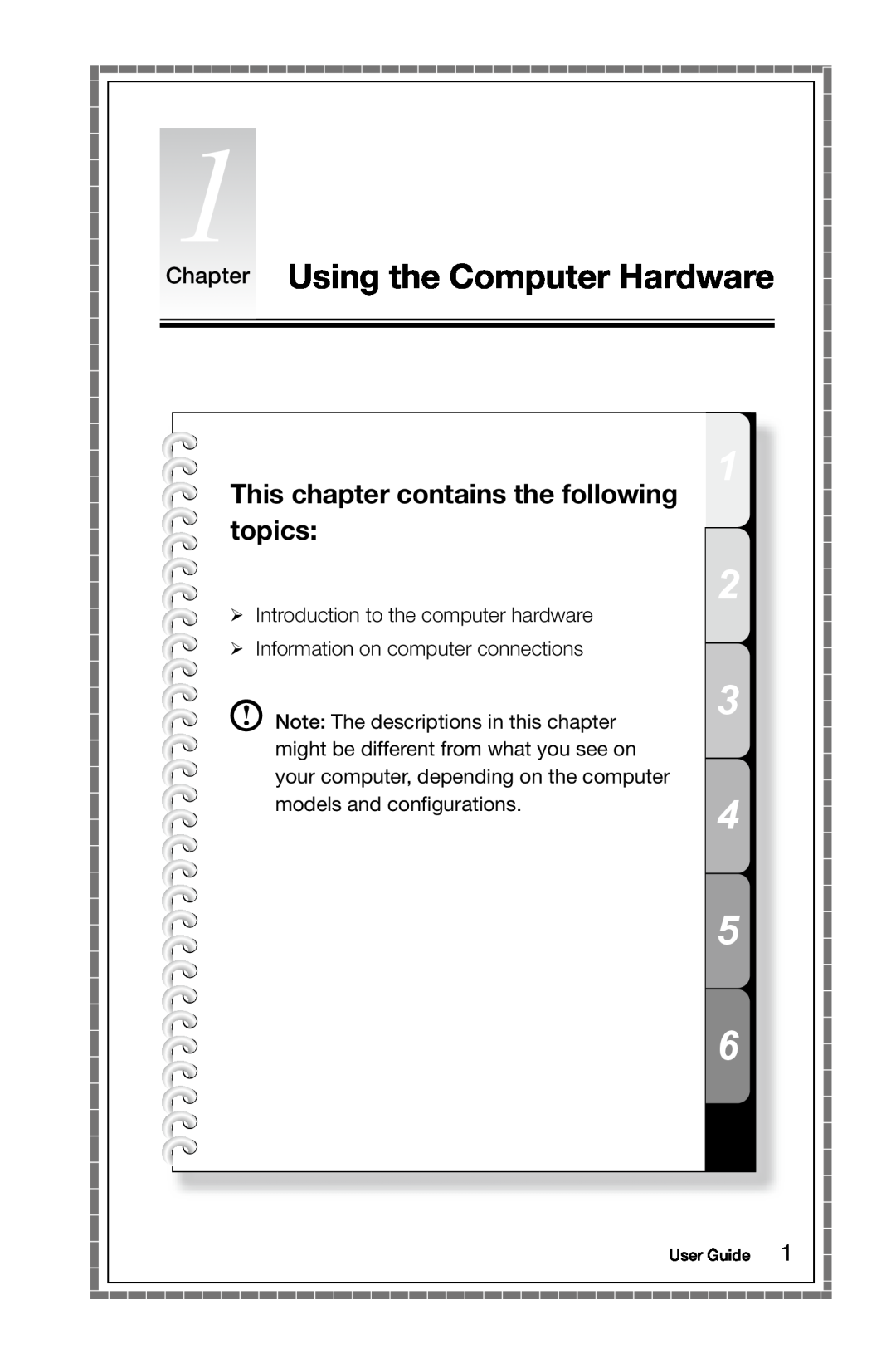 Lenovo 97, 4749 [B545] manual Chapter Using the Computer Hardware, This chapter contains the following topics, User Guide 